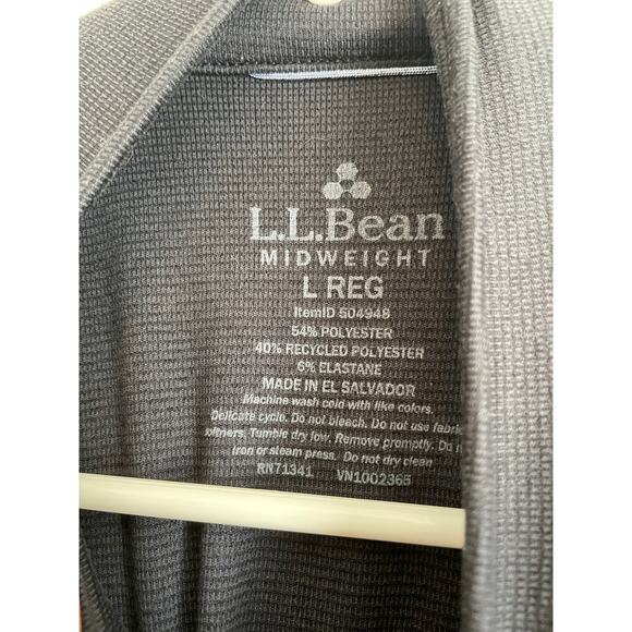 L.L Bean Cresta Midweight 250 T-Zip top gray logo stretch pullover jacket Large - Picture 8 of 8